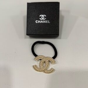 Chanel Hair Tie Elastic Band VIP Gift CC Logo Accessory with Gift Box